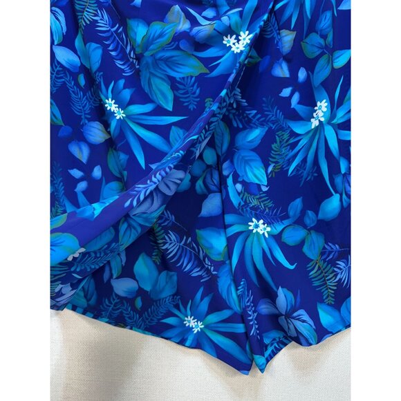 Apparenza Women's Summer Skorts Plus Size 24W Blue Floral Tropical Beach Casual - Picture 4 of 12